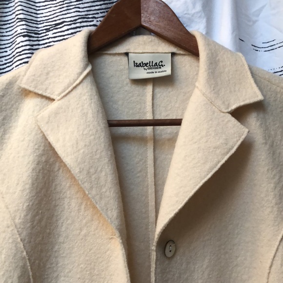 Geiger of Austria Cream Women’s Boiled Wool Blazer Sz. S - Picture 7 of 15